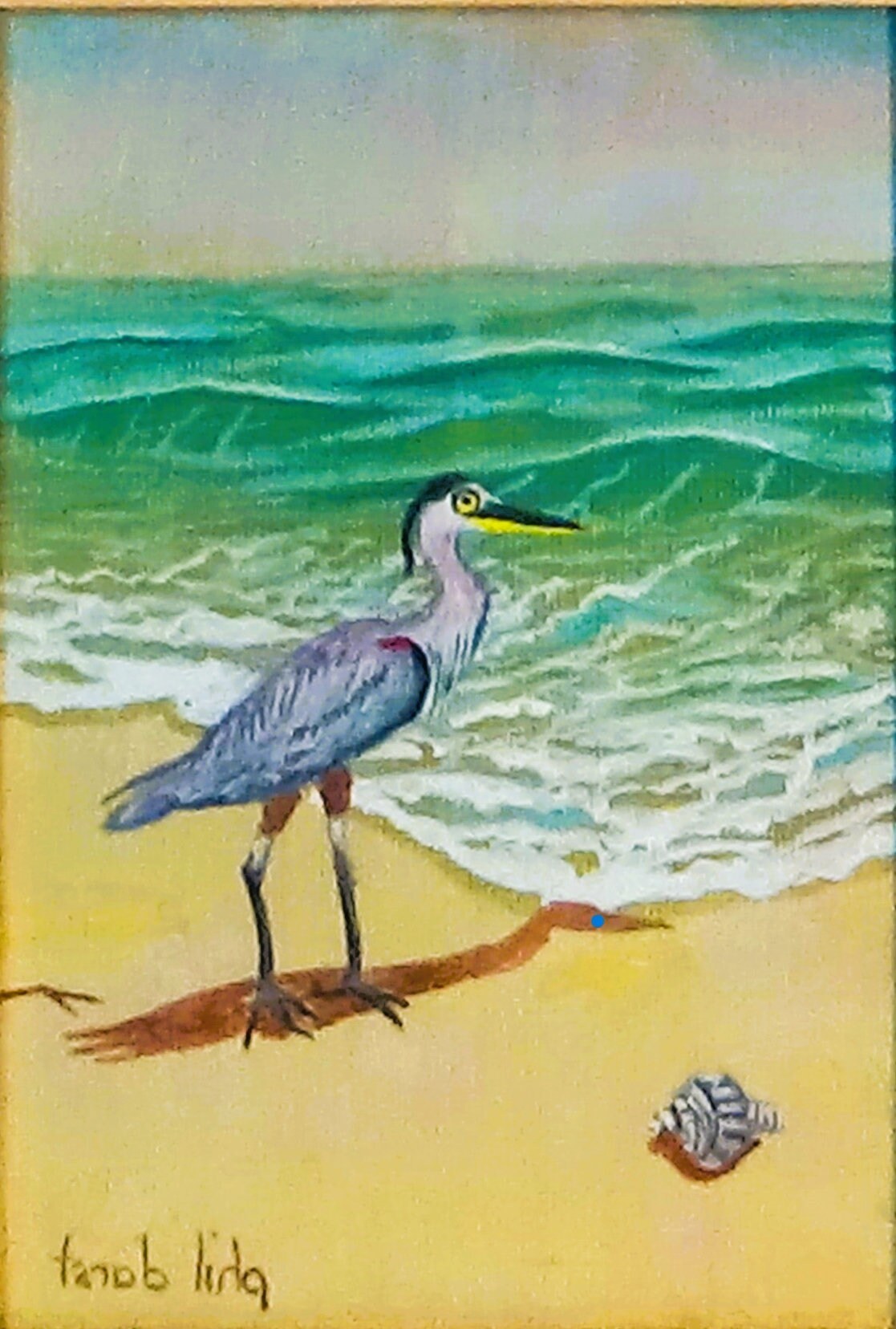 Blue Heron, Original Acrylic Painting