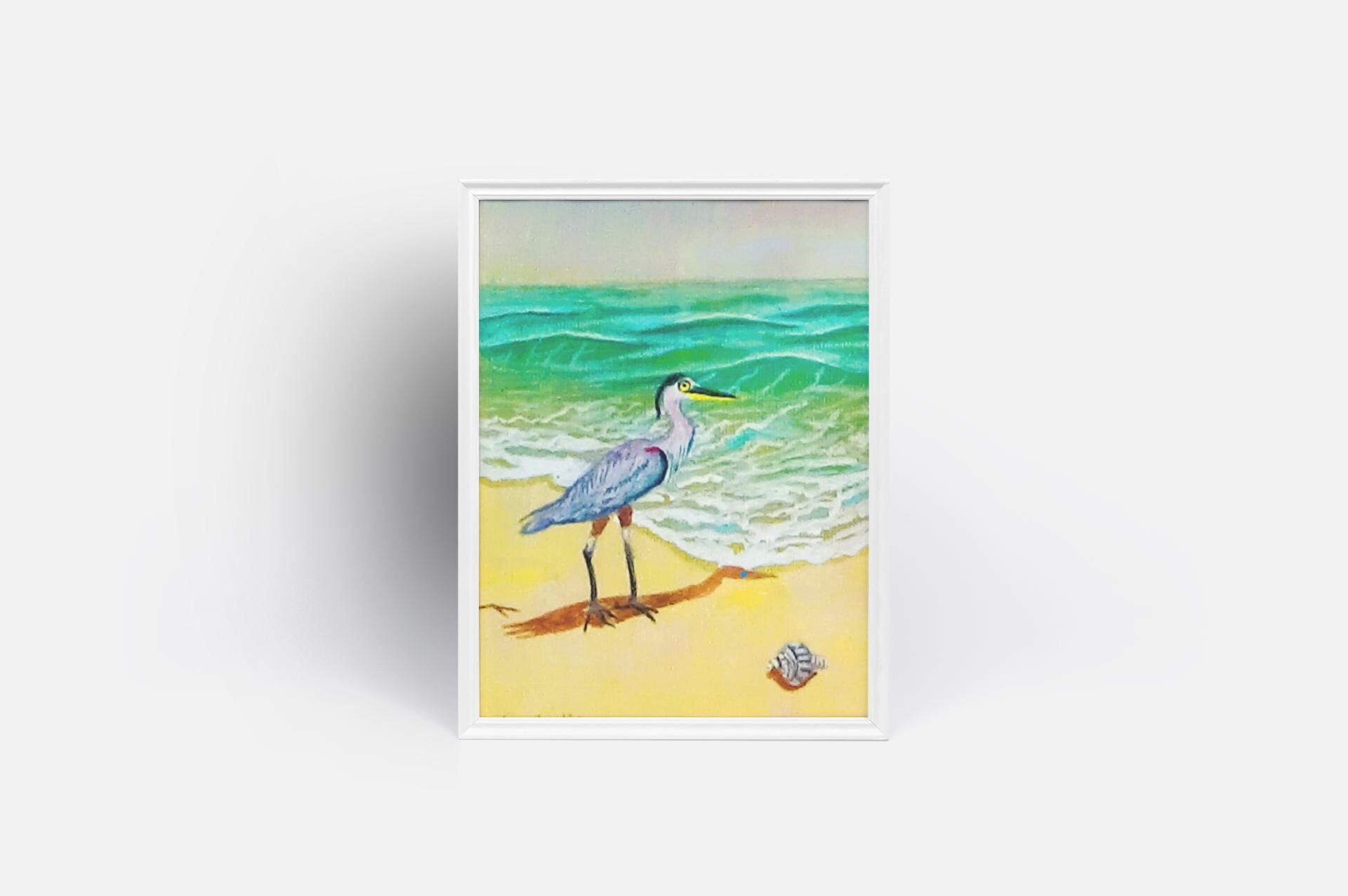 Blue Heron, Original Acrylic Painting, view 3