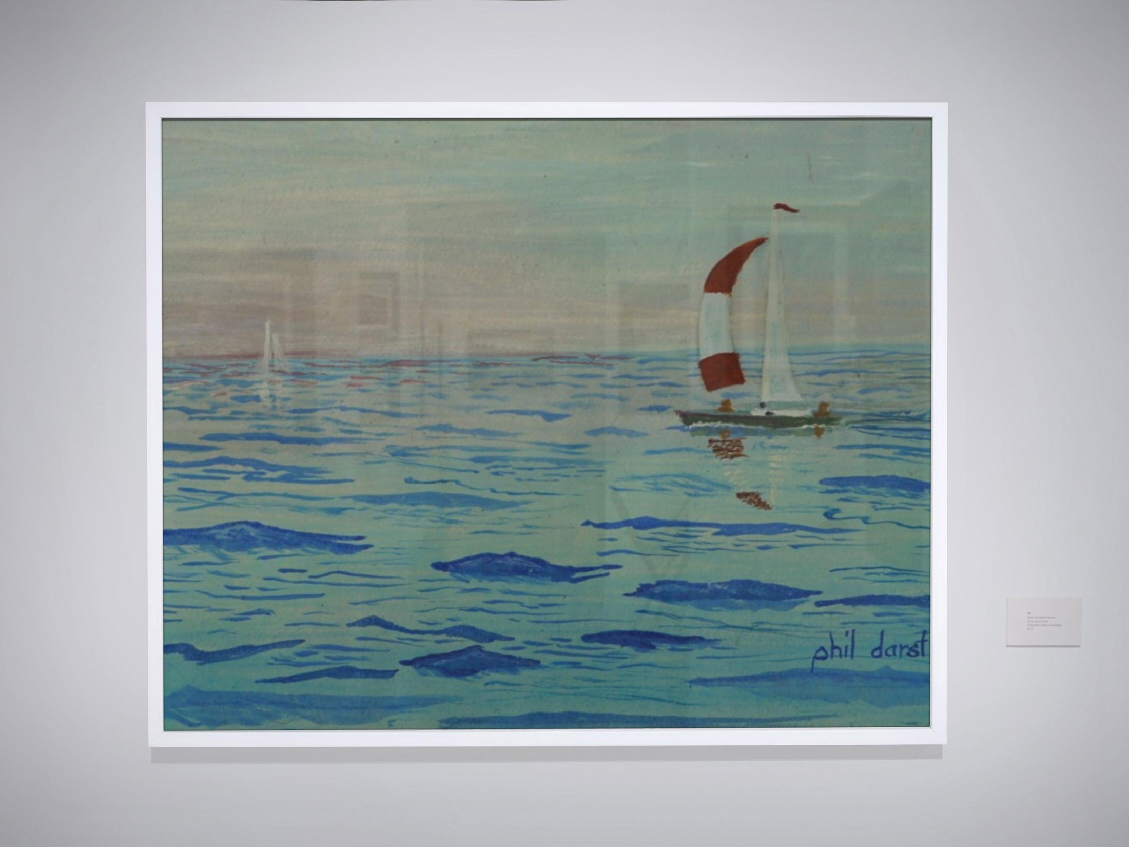 Sailboat in the sea - matted print, view 2