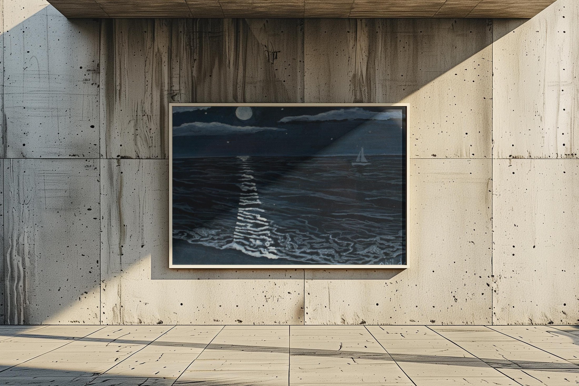Moonlit tropical beach Artwork, view 3
