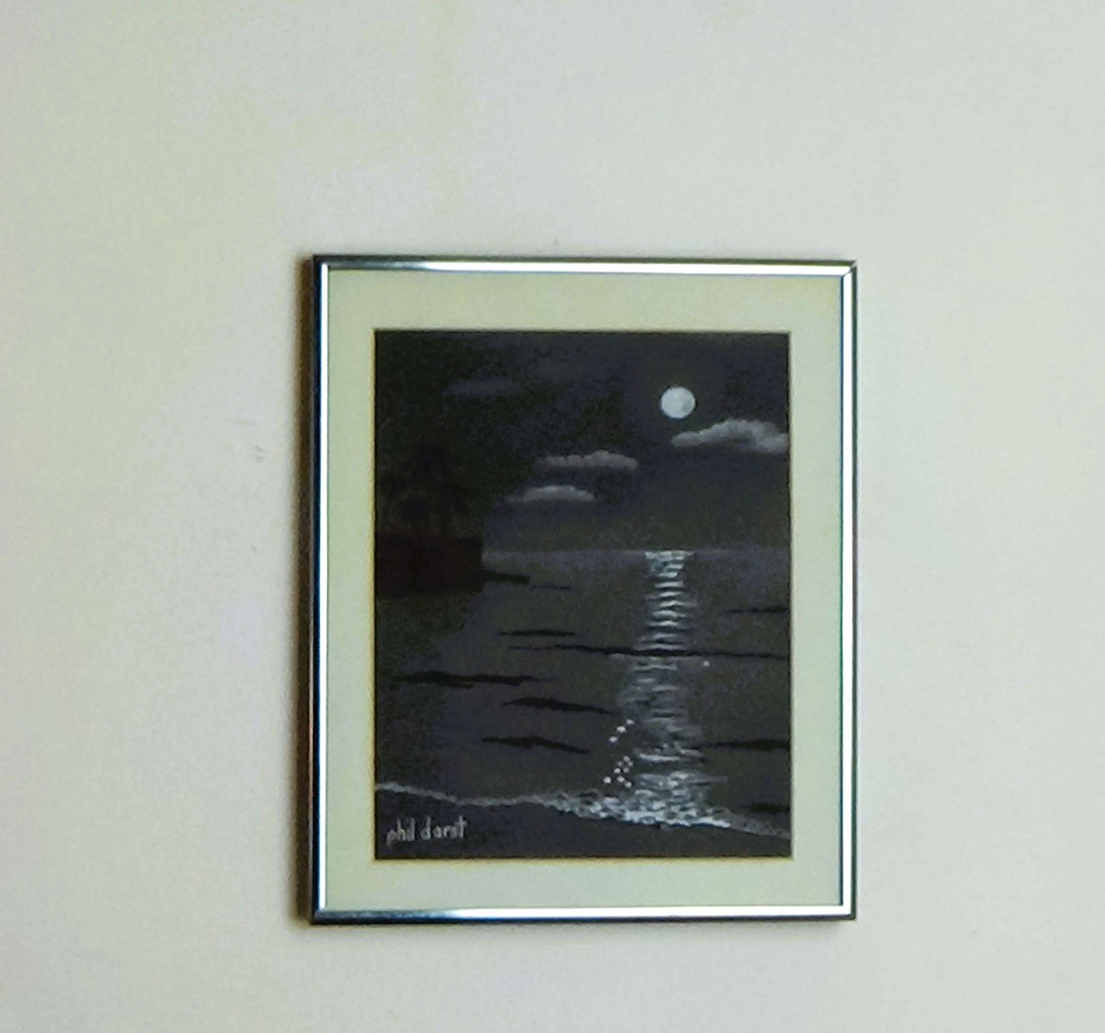 Full Moon Ocean Print, Moonlight Scene Art- Beach Decor, view 4