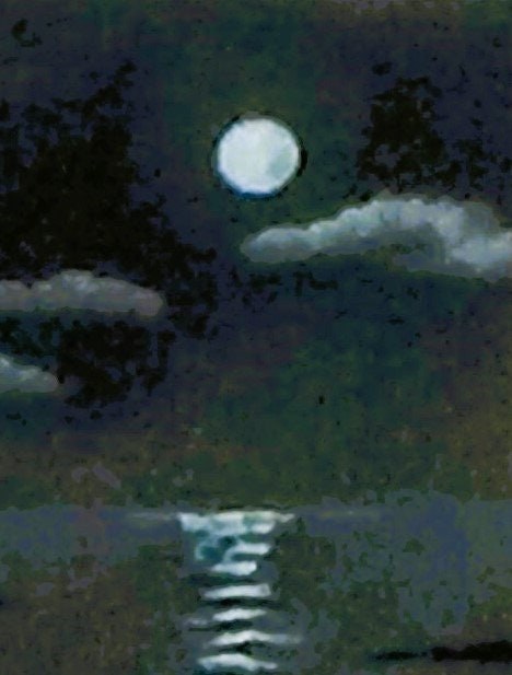 Full Moon Ocean Print, Moonlight Scene Art- Beach Decor, view 6
