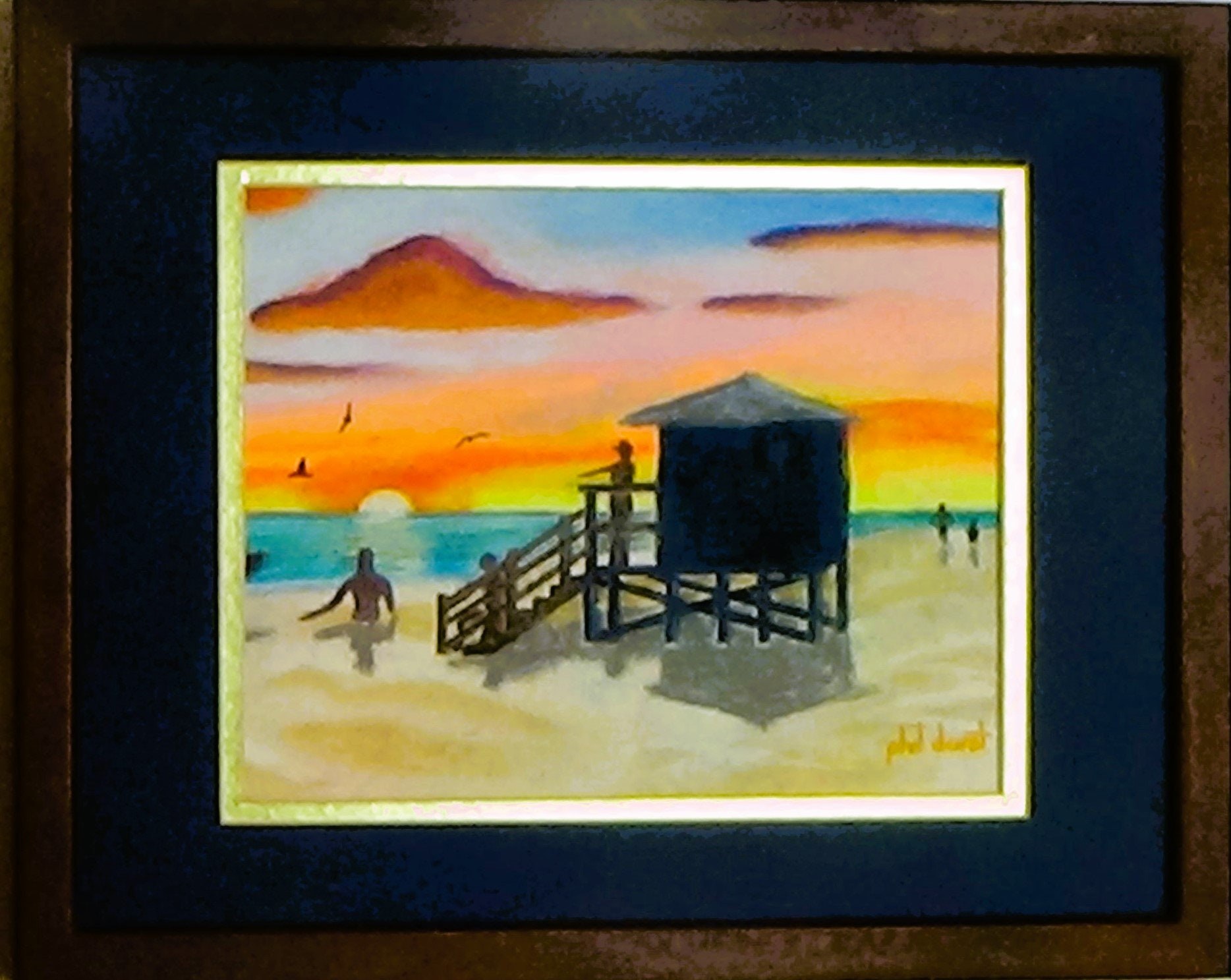 Golden Sunset Lifeguard Stand Pastel, view 4