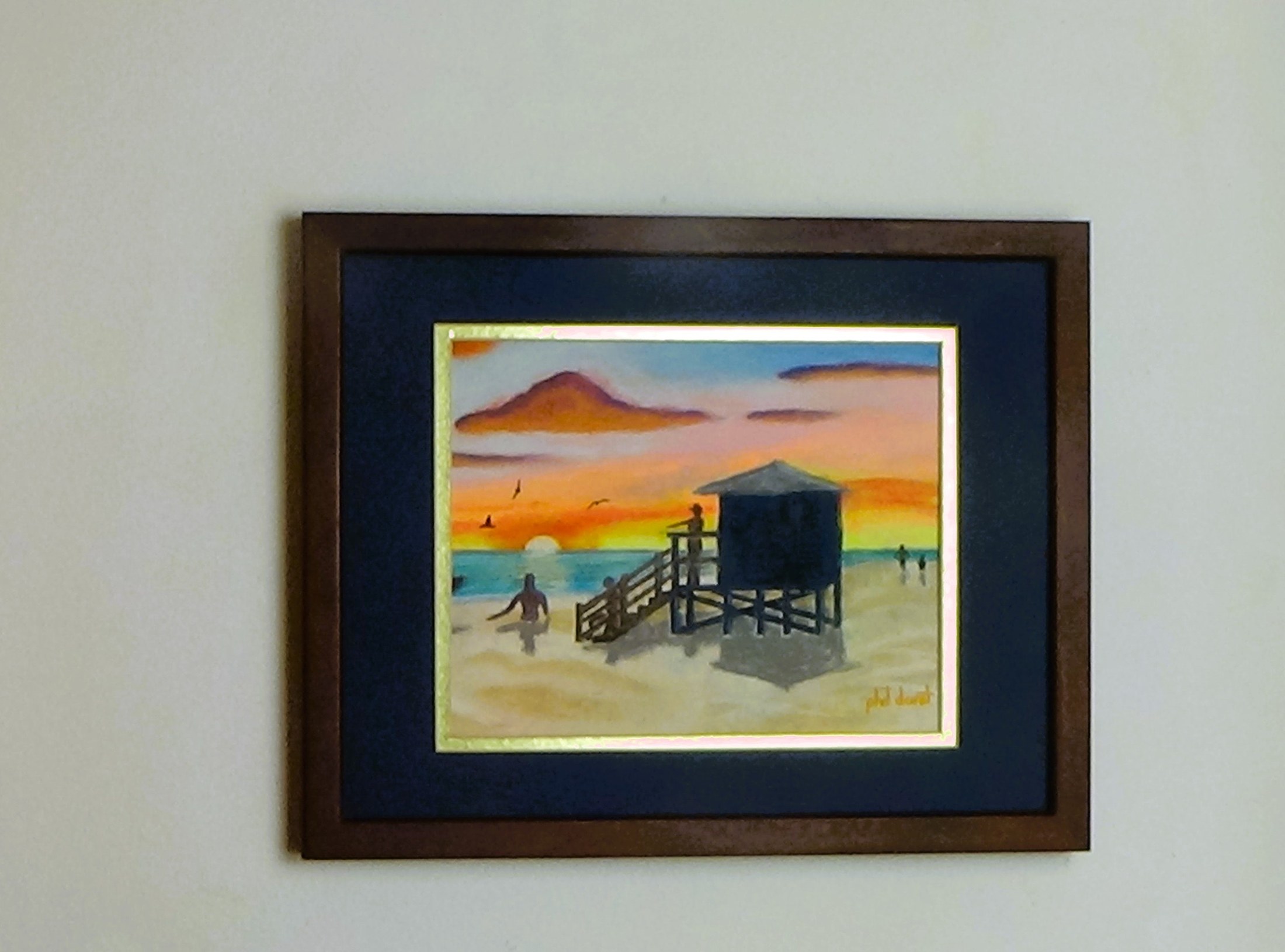 Golden Sunset Lifeguard Stand Pastel, view 5