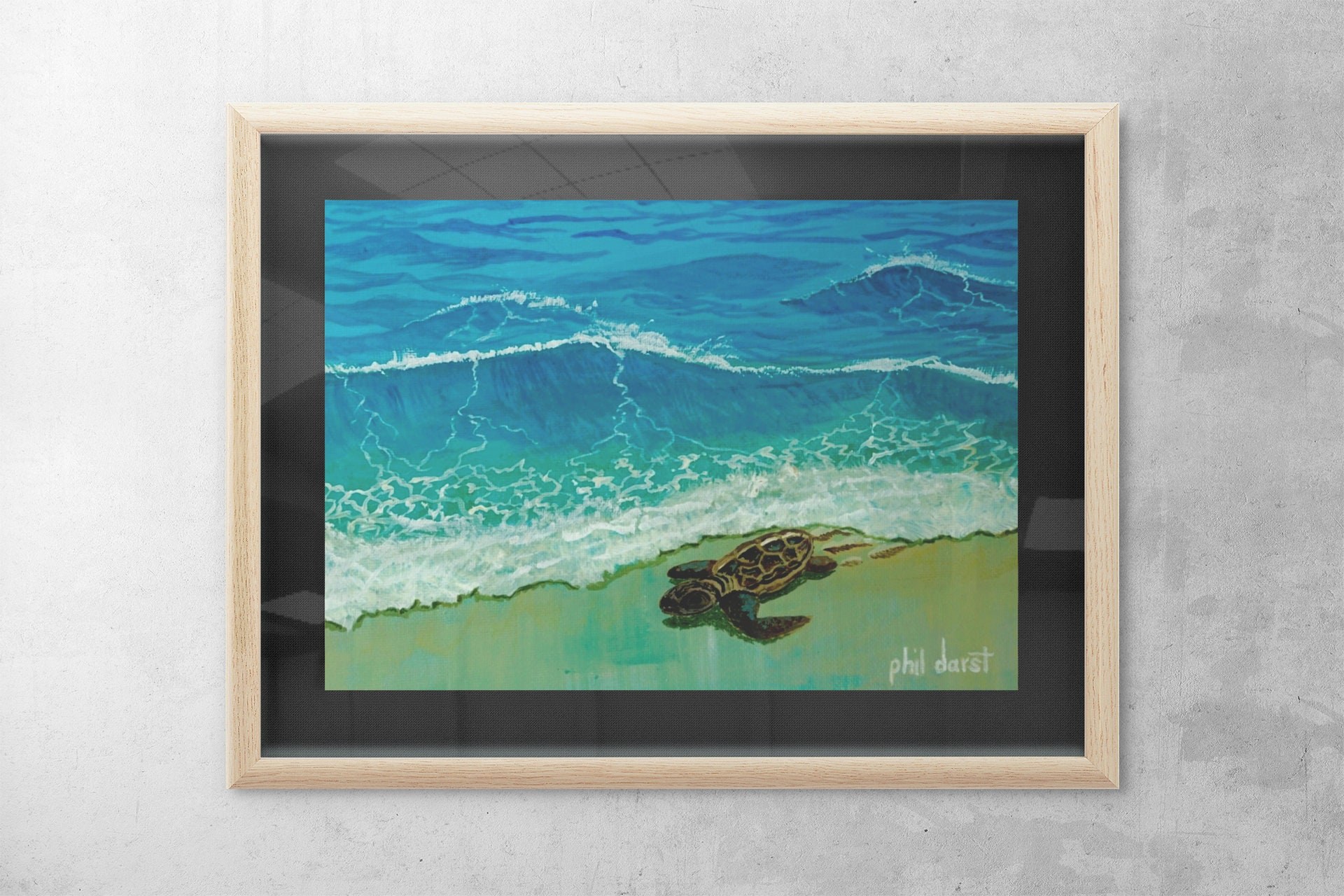 Baby Sea Turtle Beach Scene Print - Siesta Key Coastal Decor, view 3