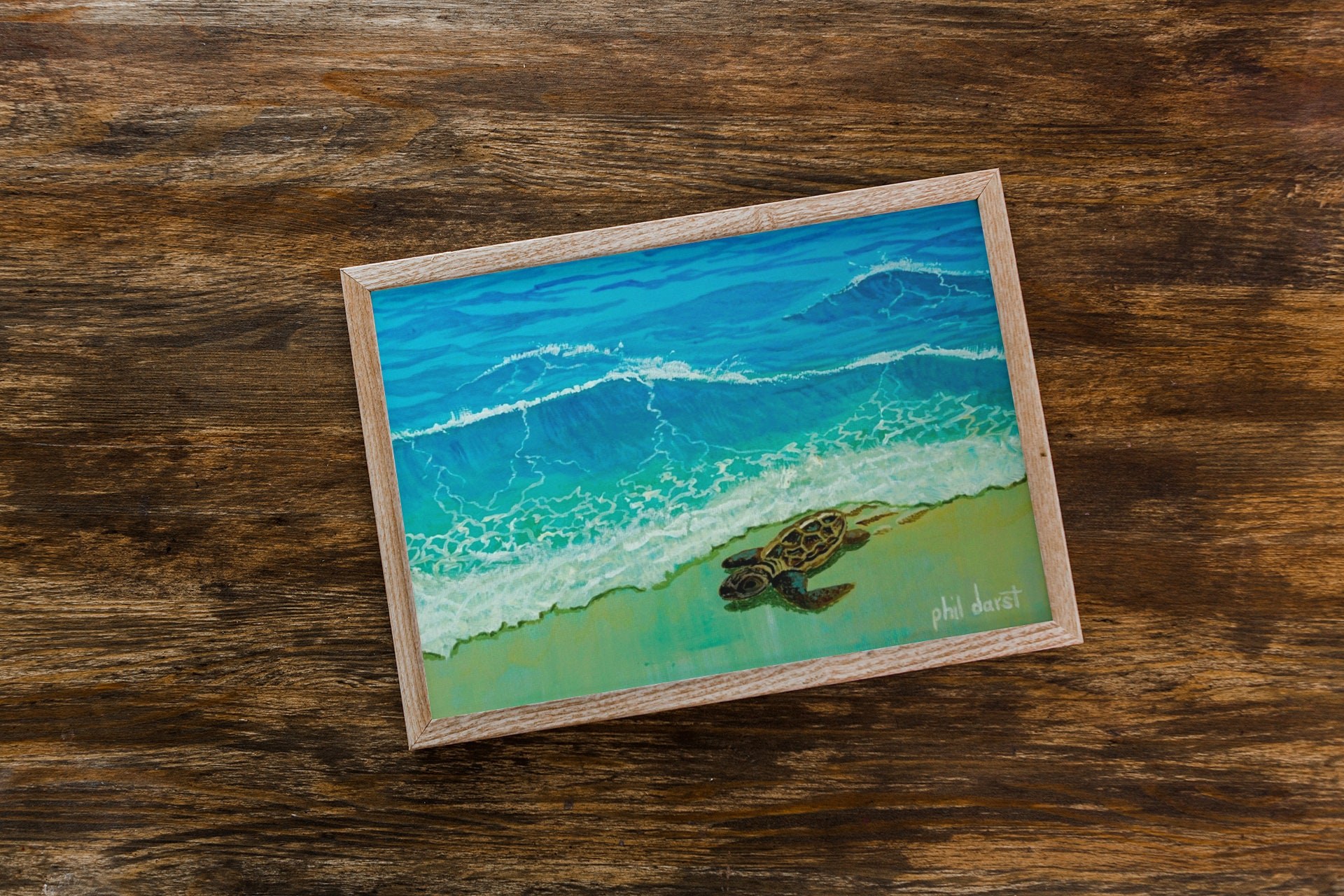 Baby Sea Turtle Beach Scene Print - Siesta Key Coastal Decor, view 4