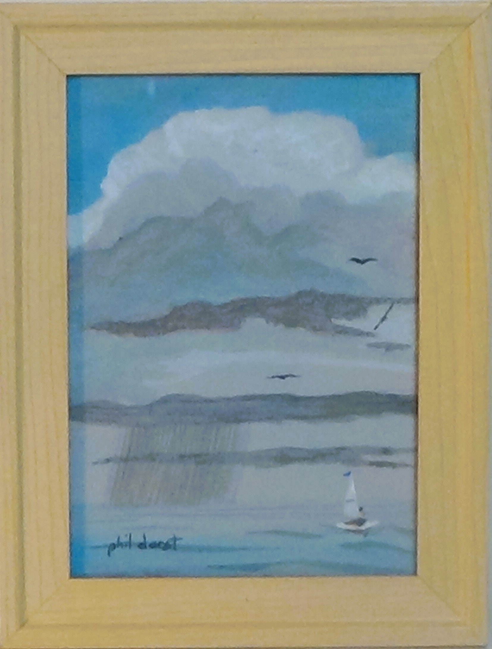 Sailboat waiting with a storm coming., view 3