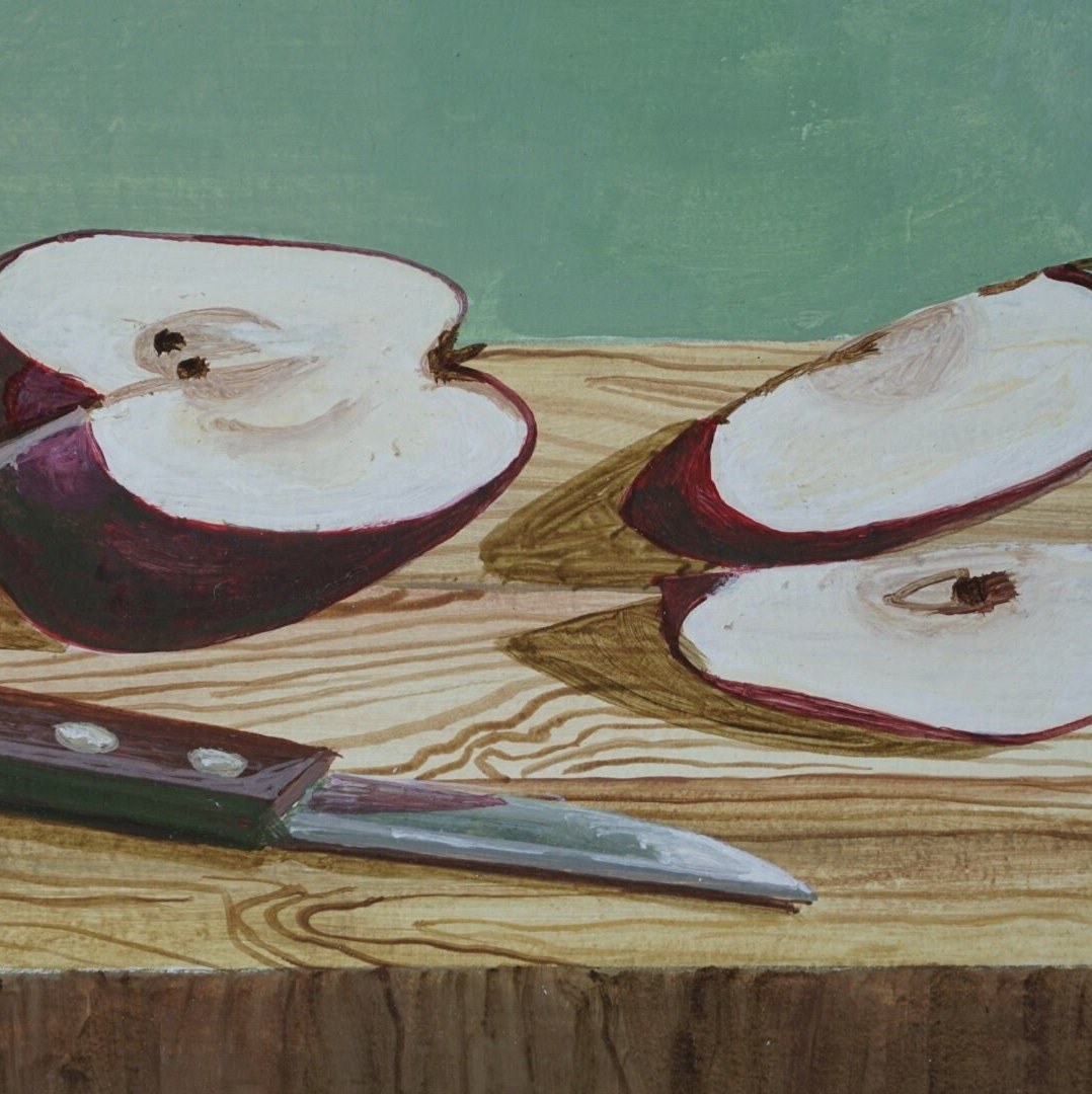 Apple still life painting, acrylic painting, hand painted, original artwork, perfect gift for any occasion, view 2