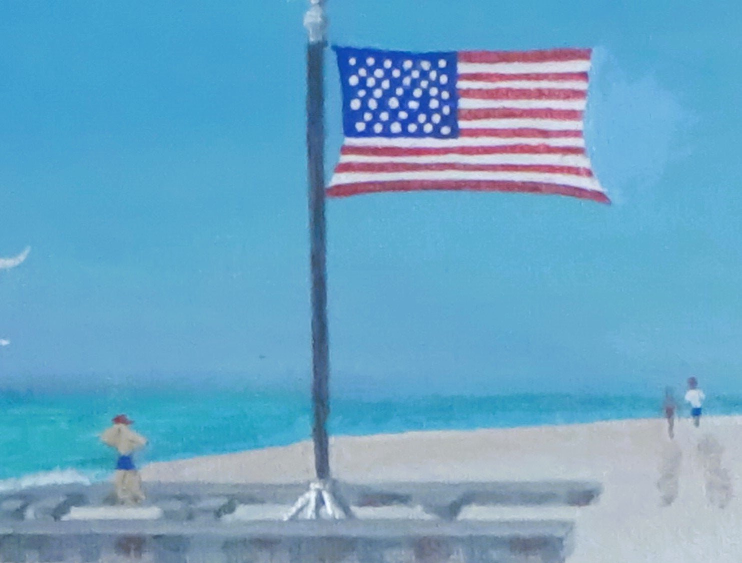Patriotic Print: American Flag Soars high, view 2