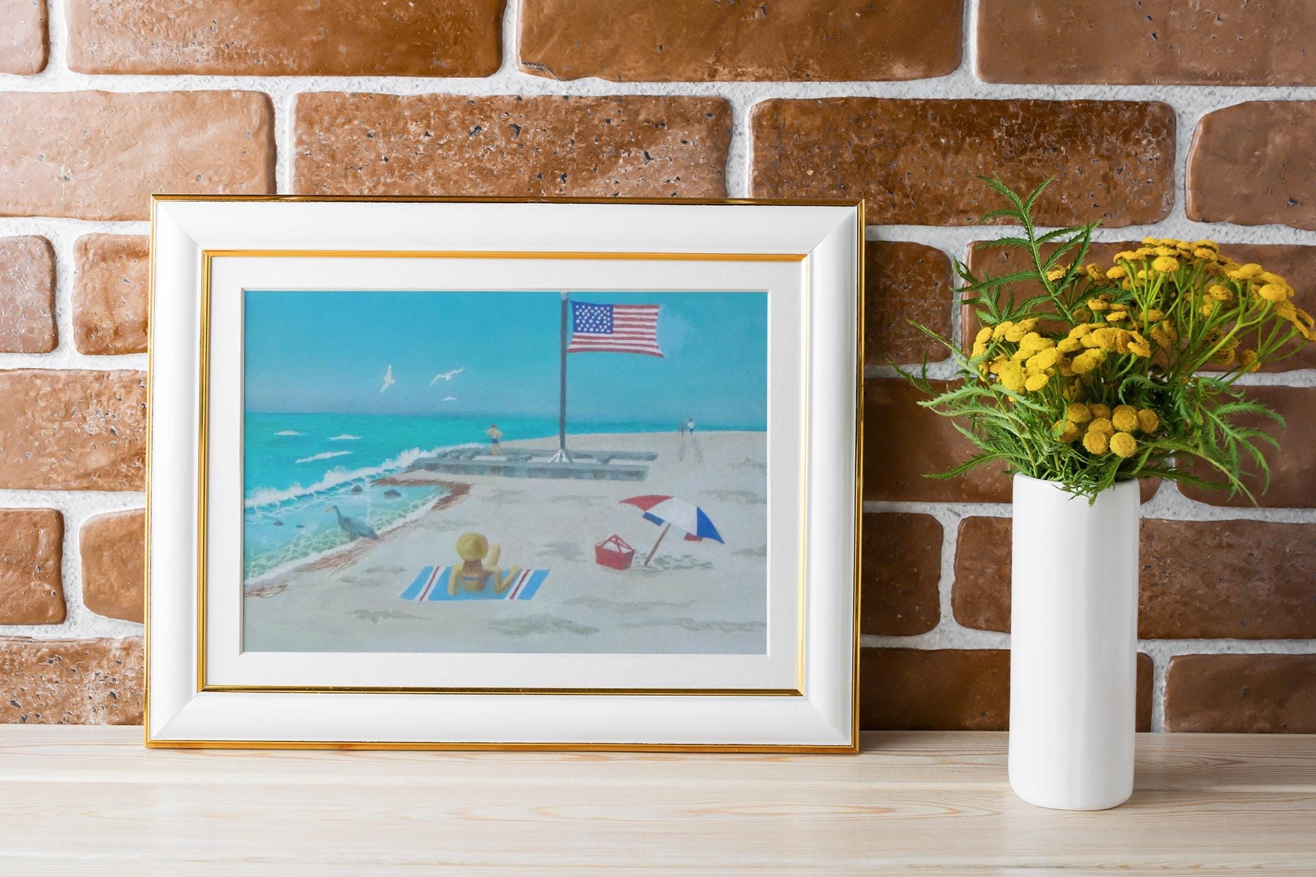 Patriotic Print: American Flag Soars high, view 4