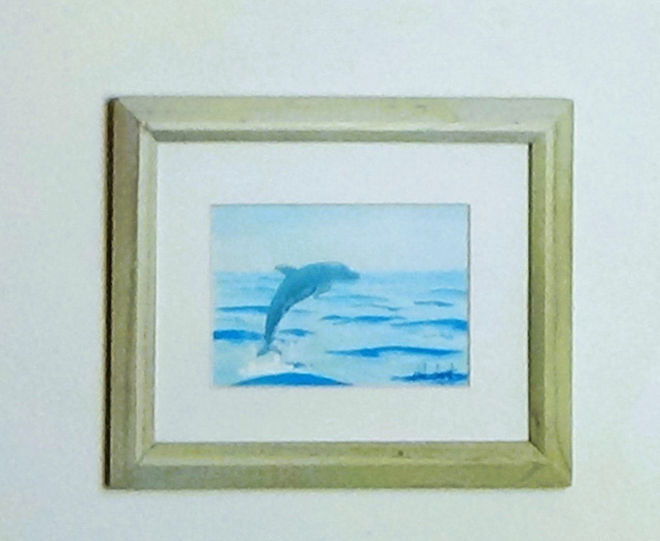 Leaping dolphin painting Gulf of Mexico Siesta Key beach Sarasota Florida beach view white capped waves, view 4