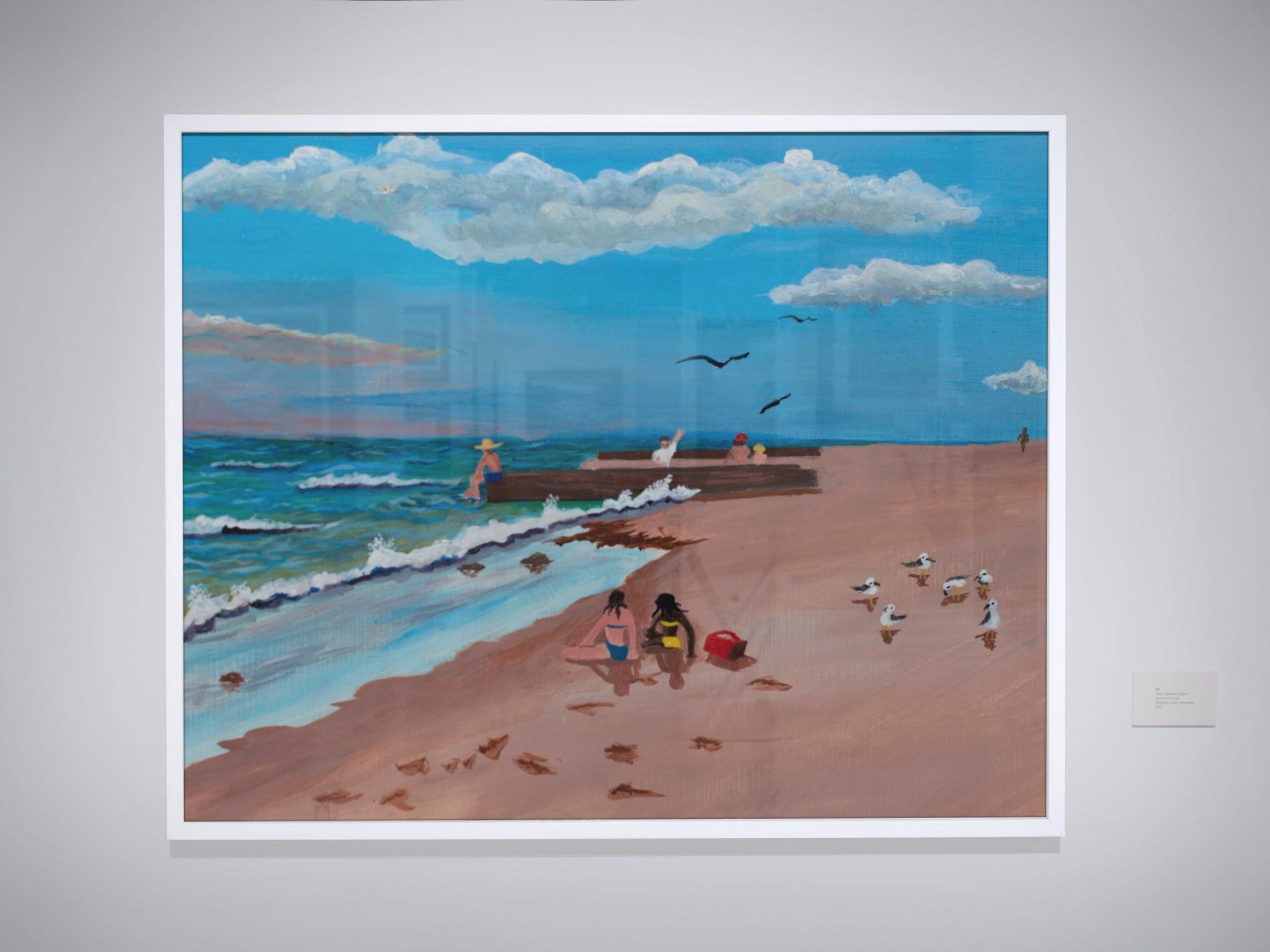 Tropical Beach Scene Print - Friends at the Beach Wall Art - Florida Room Decor, view 2