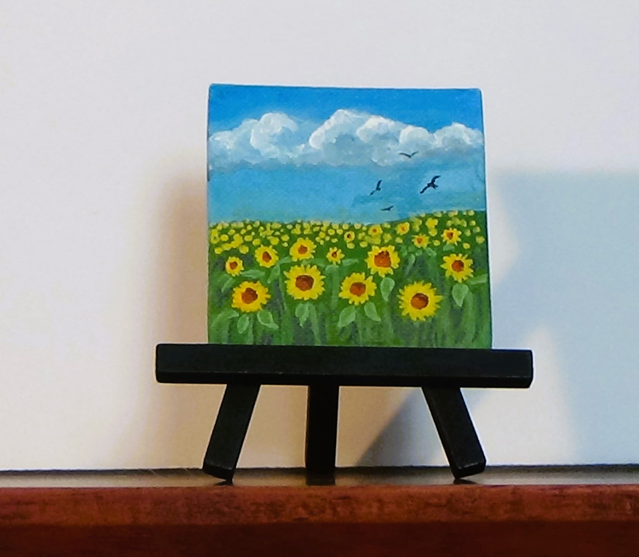 Miniature Sunflower Meadow Painting
