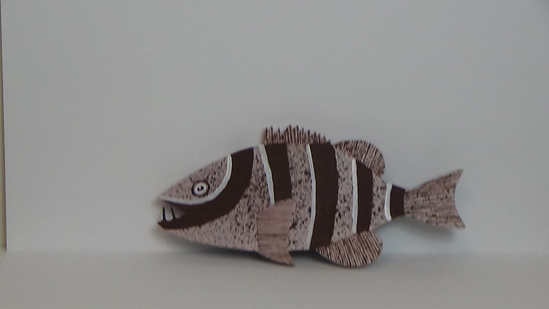 Hand Painted Wooden Fish Gregory the Grouper.