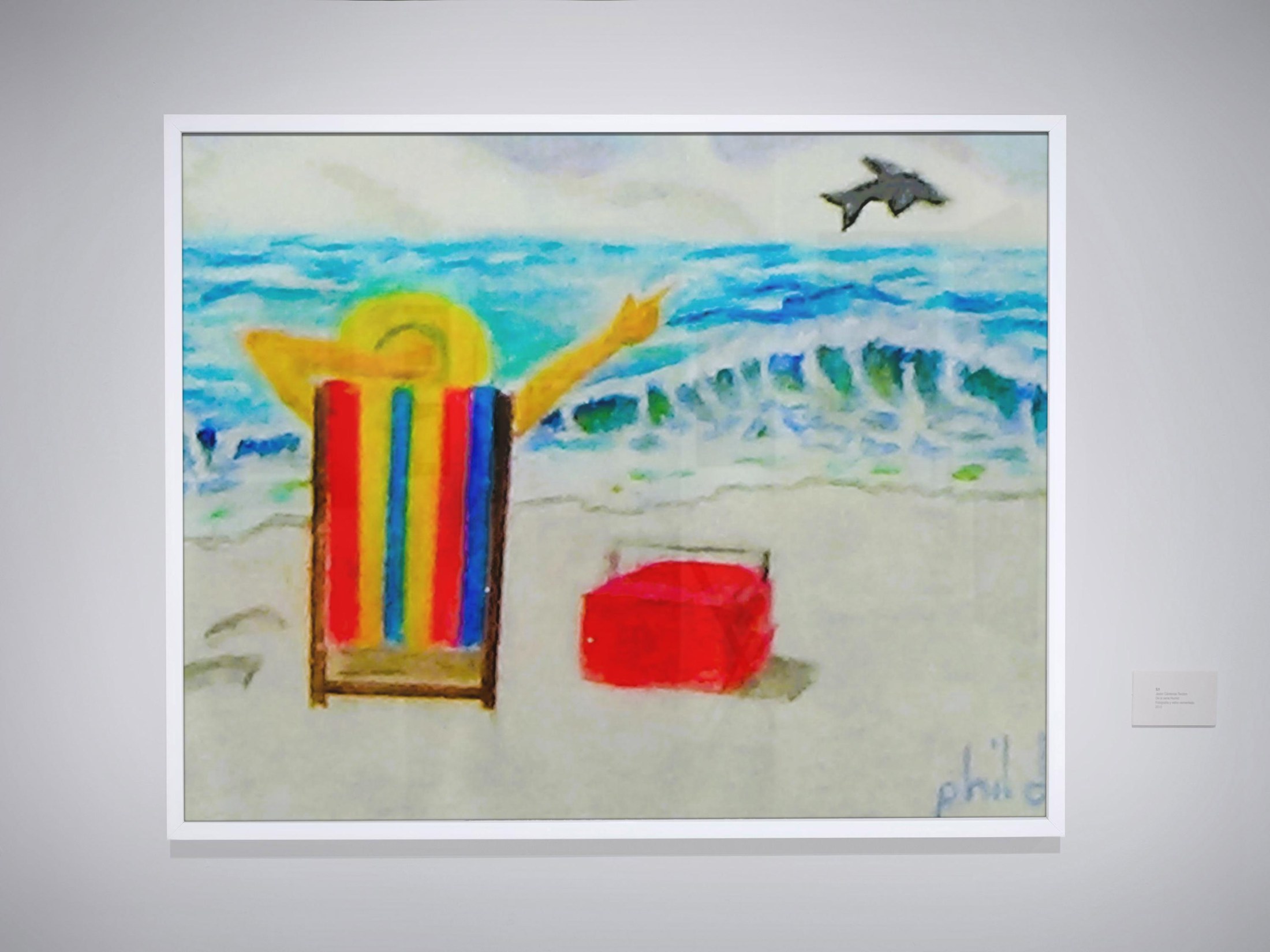 Beach lover sees a Dolphin diving, view 2