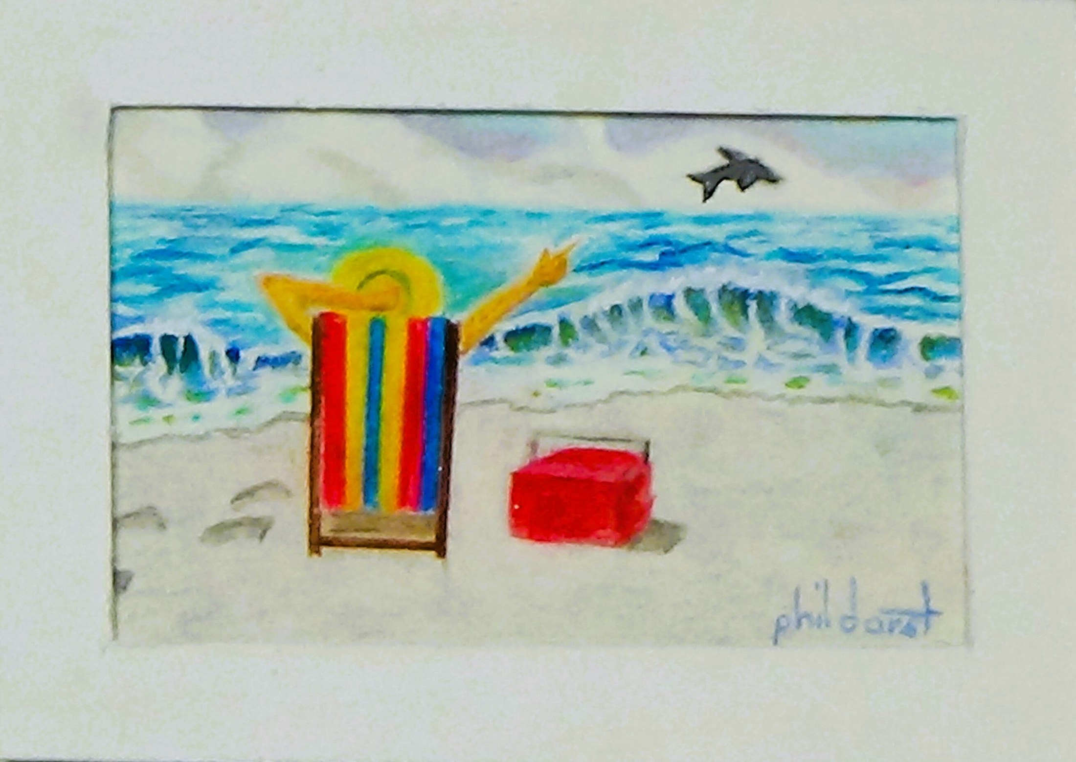 Beach lover sees a Dolphin diving, view 3