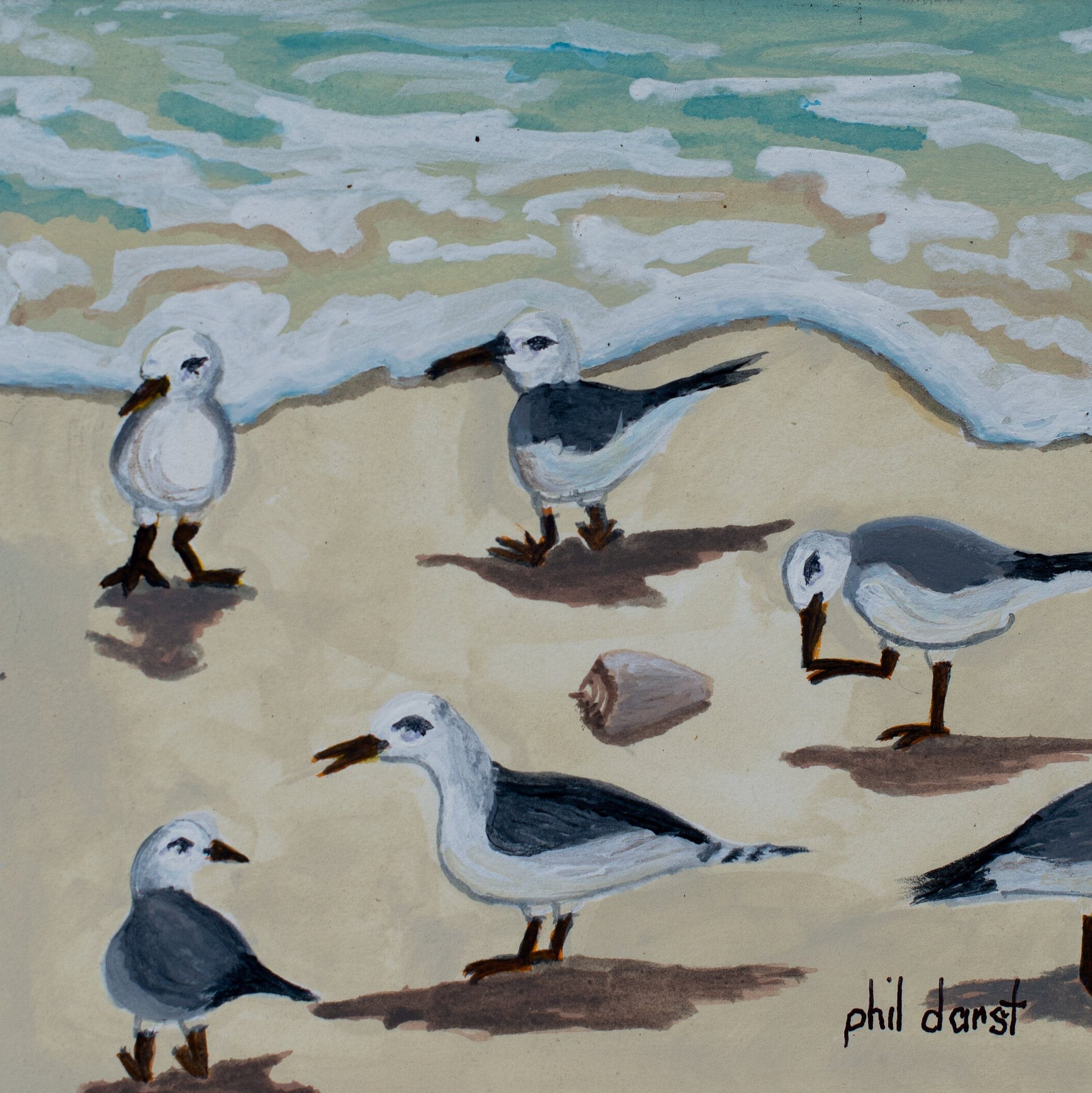 Seagulls on Siesta Key Beach - matted print