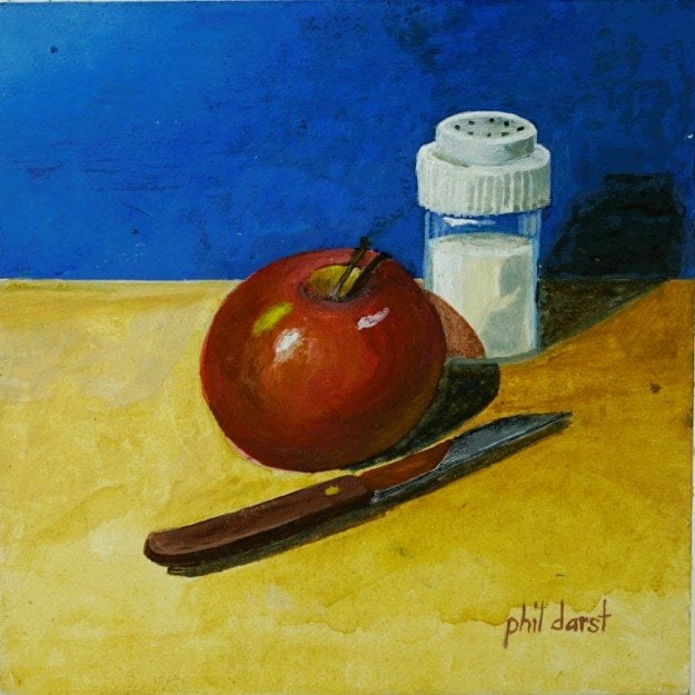 Tasty Apple still life acrylic painting
