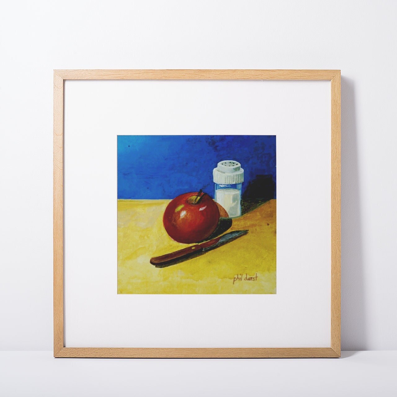 Tasty Apple still life acrylic painting, view 2