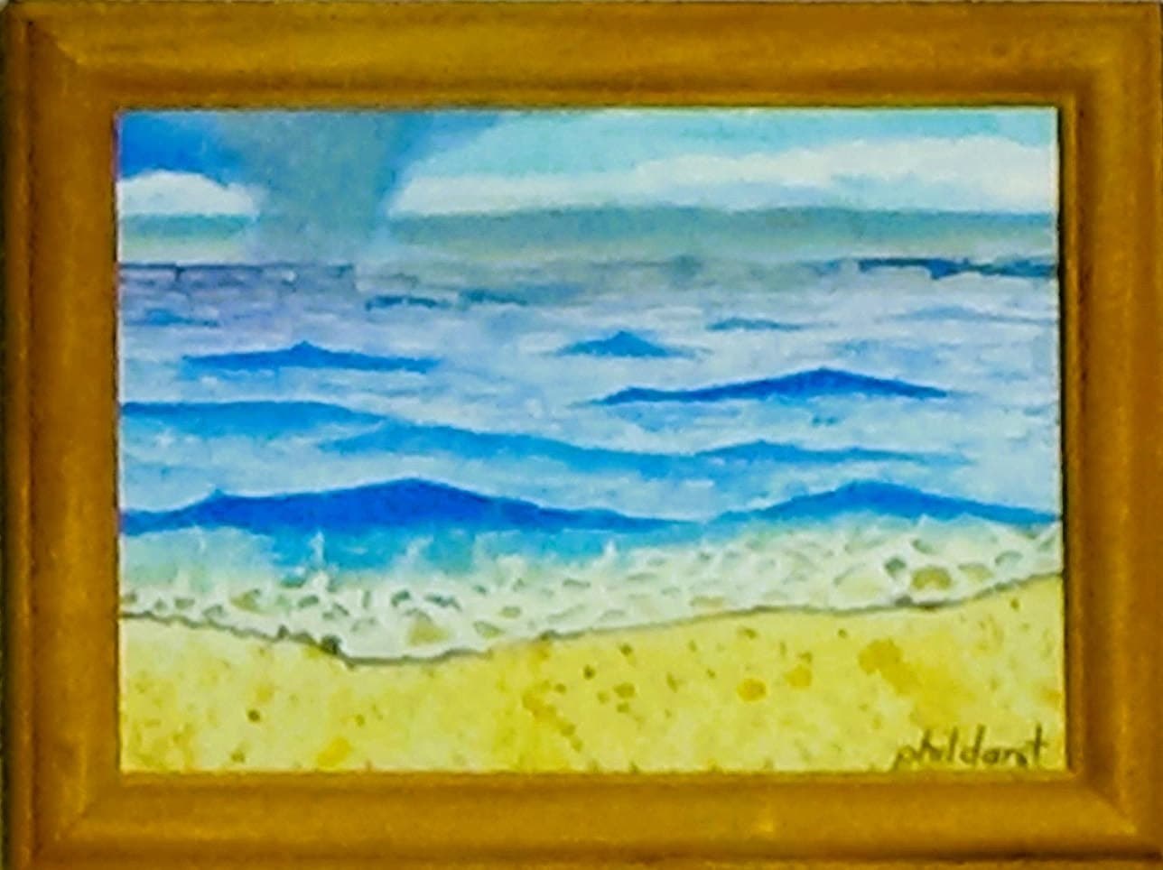 Storm brewing, headed toward the beach, original watercolor, view 2