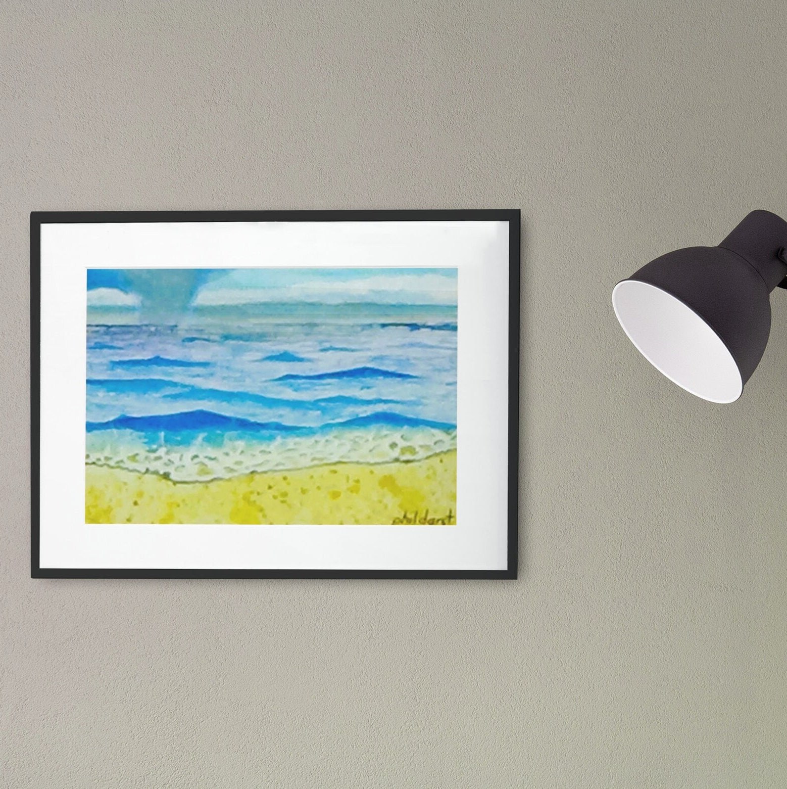 Storm brewing, headed toward the beach, original watercolor, view 3