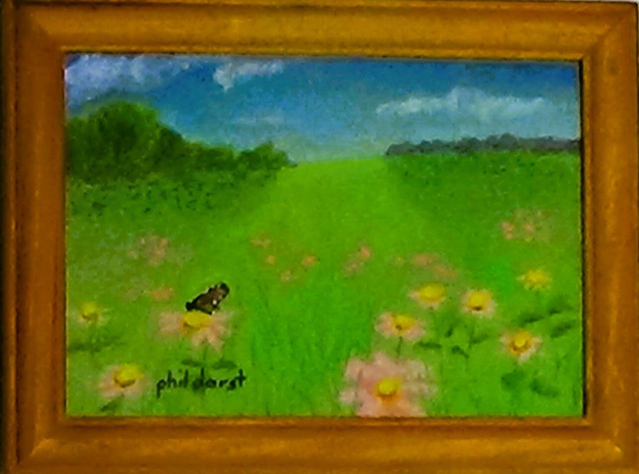 Pink flowers in a sunny meadow, view 3