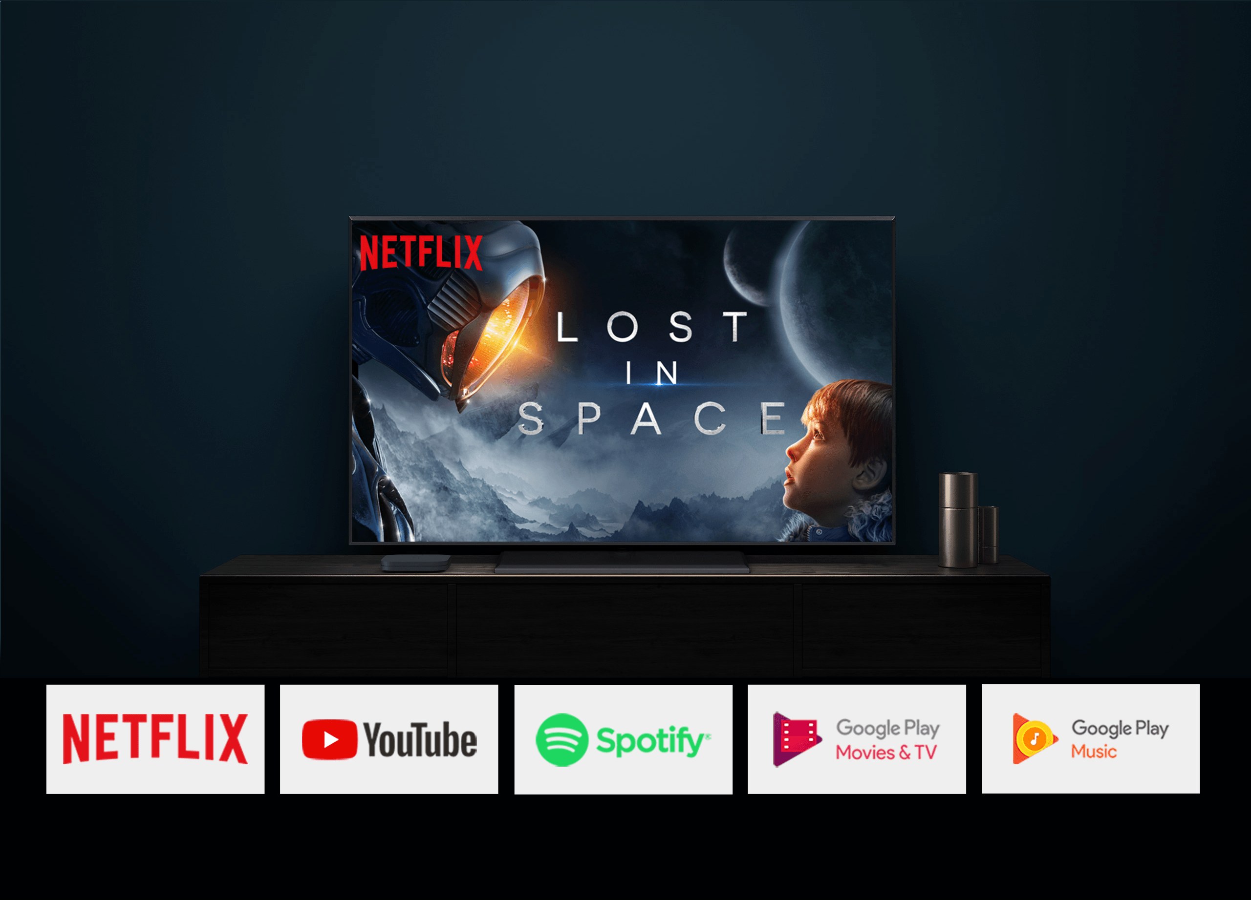 Streaming service interface on a television