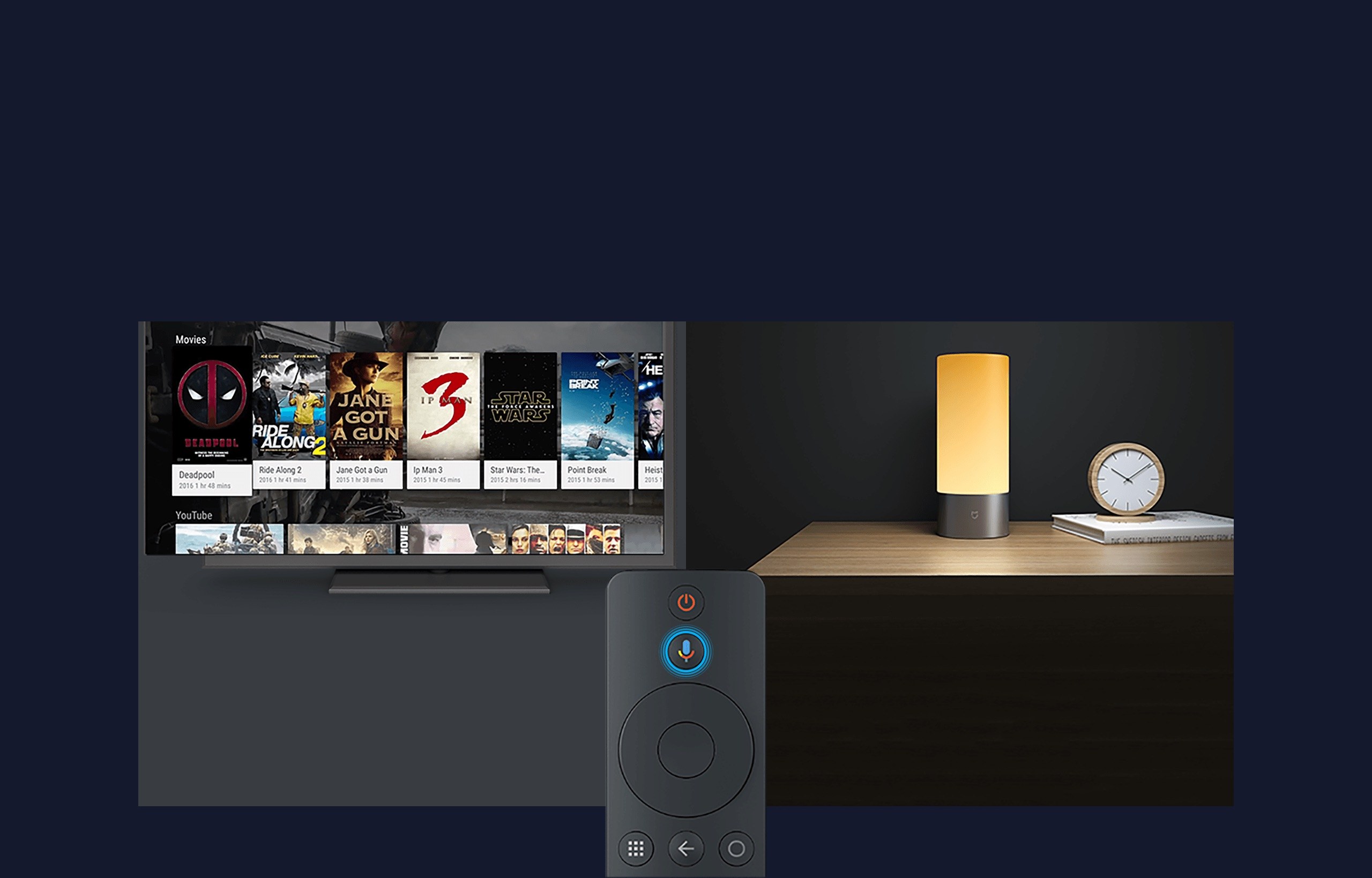 Television interface displaying an entertainment library