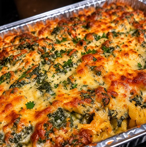 A golden baked catering tray with herbs prepared by Crowned Wins Catering
