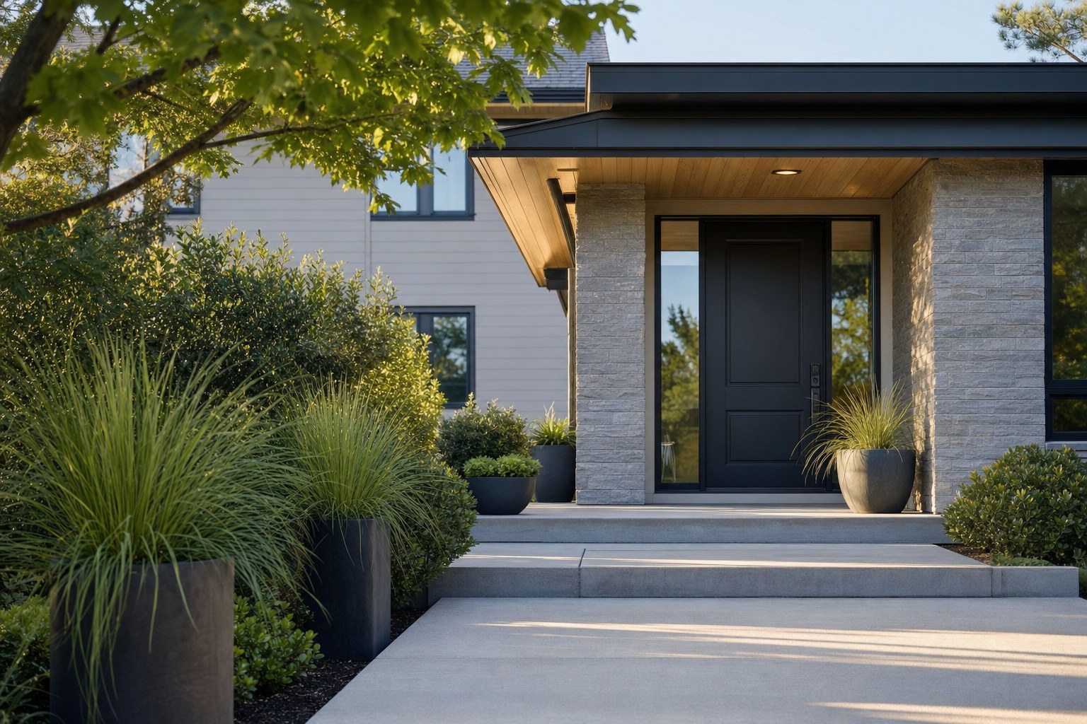 Welcoming residential entryway and landscaped path