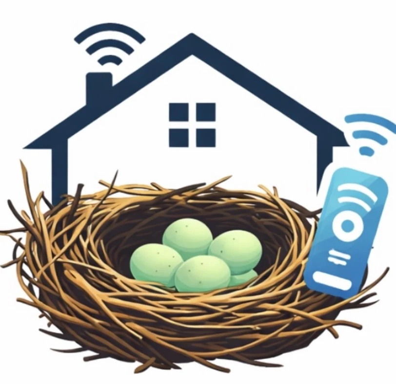SavvyNests smart-home nest and eggs mark