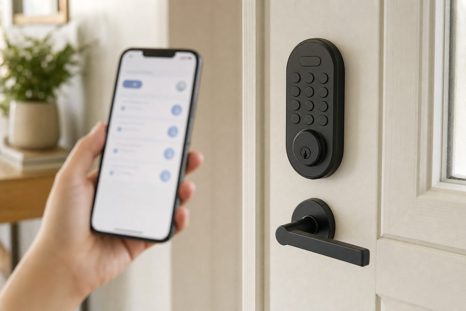 Phone used to manage access for a keypad smart lock