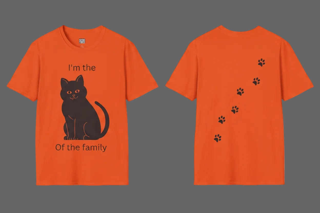 1228Teez Black Cat of the Family graphic tee