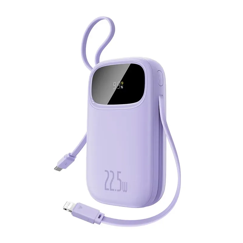 10000mAh 20000mAh Power Bank 22.5W Fast Charging Built-in USB-C Lightning Cable