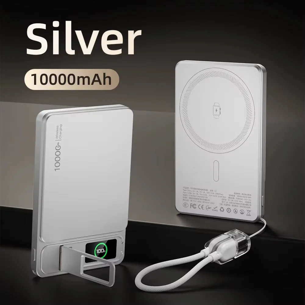 10000mAh Magnetic Wireless Power Bank 20W Fast Charging Slim MagSafe Portable