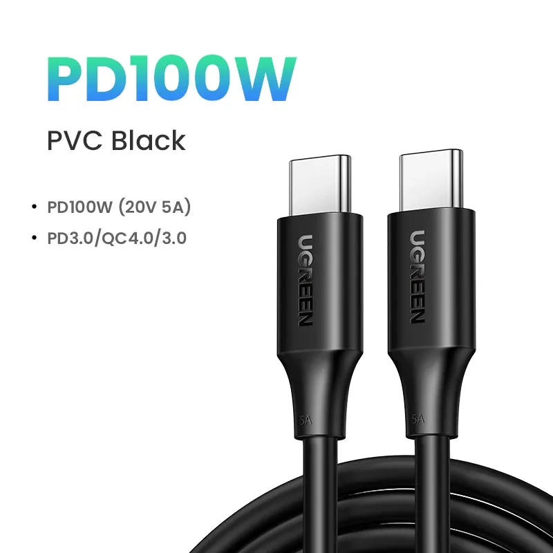 100W USB C to USB C Cable PD Fast Charging Nylon Braided 5A E-Marker