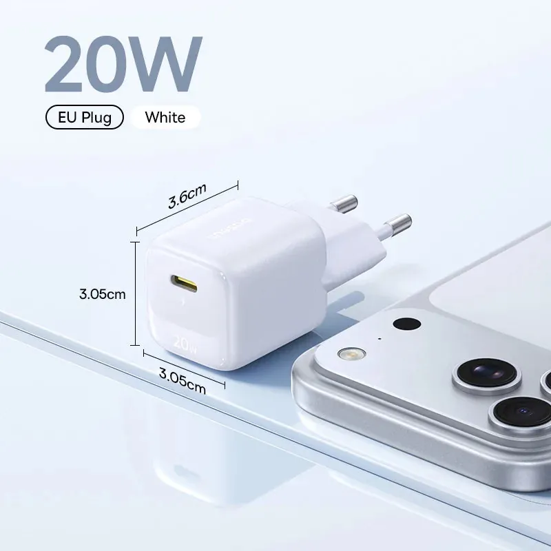 20W USB-C PD Fast Charger Portable Wall Adapter for iPhone and Android