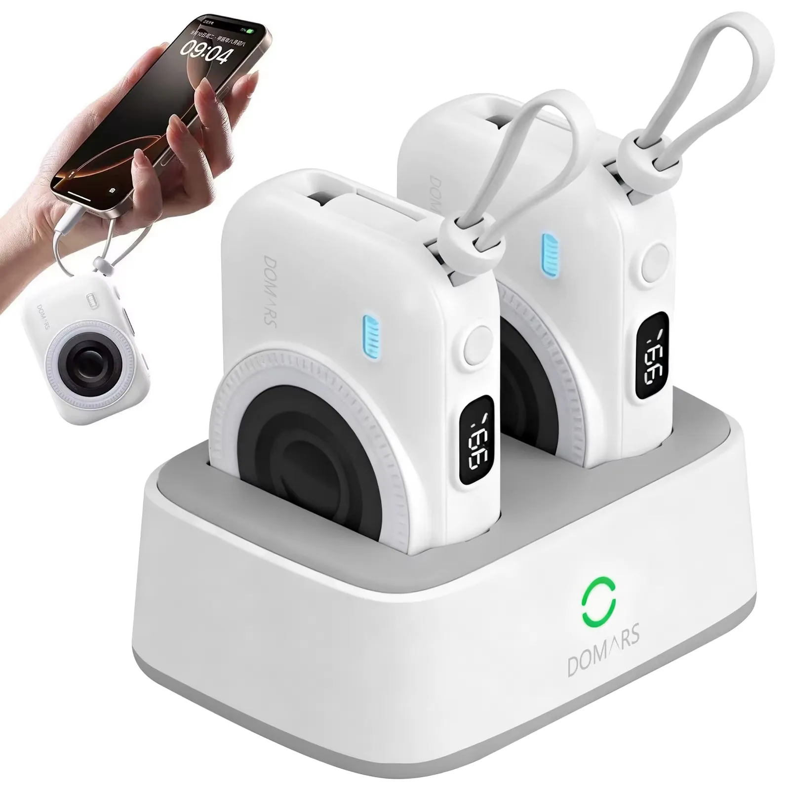 3 Pack Magnetic Power Bank 10000mAh Wireless Charging Set with Dock Fast Charger