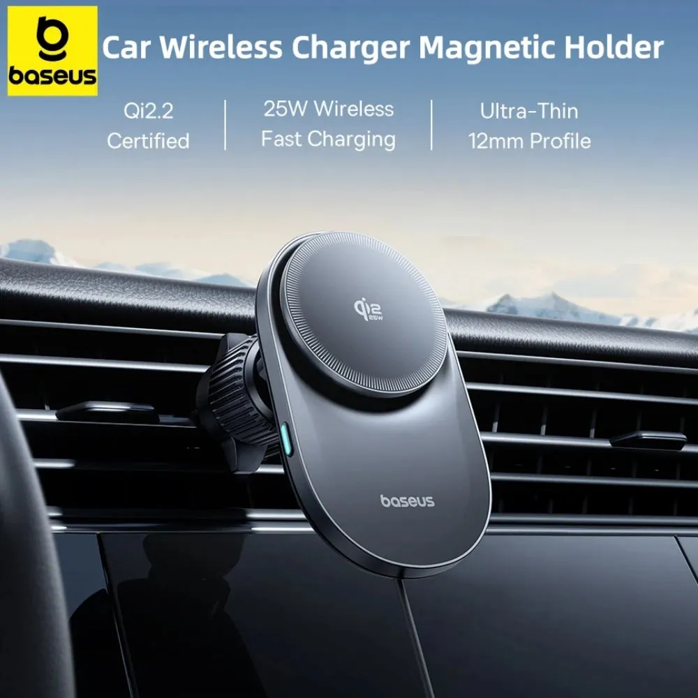 Baseus Magnetic Wireless Car Charger 25W Fast Charging Phone Holder with Cooling Fan