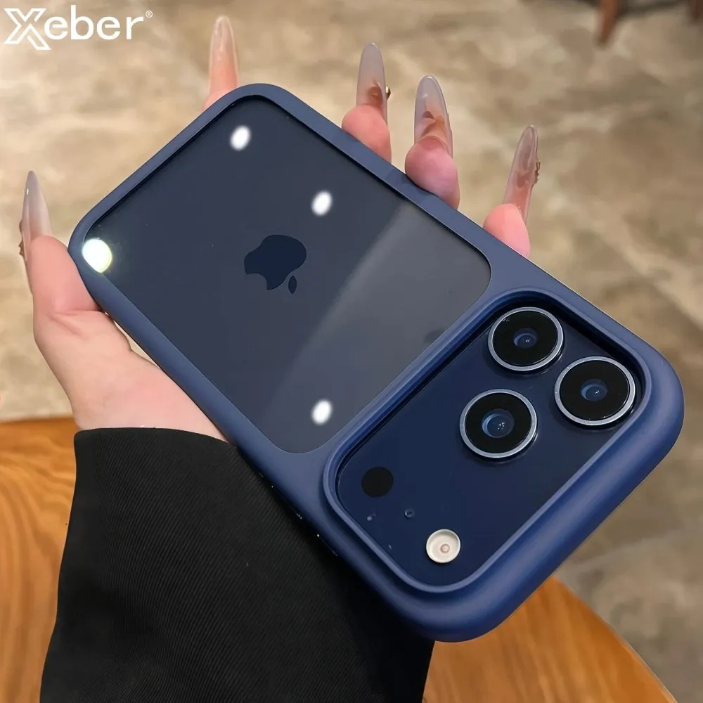 Crystal Clear iPhone Case with Camera Touch Button Shockproof Protective Cover