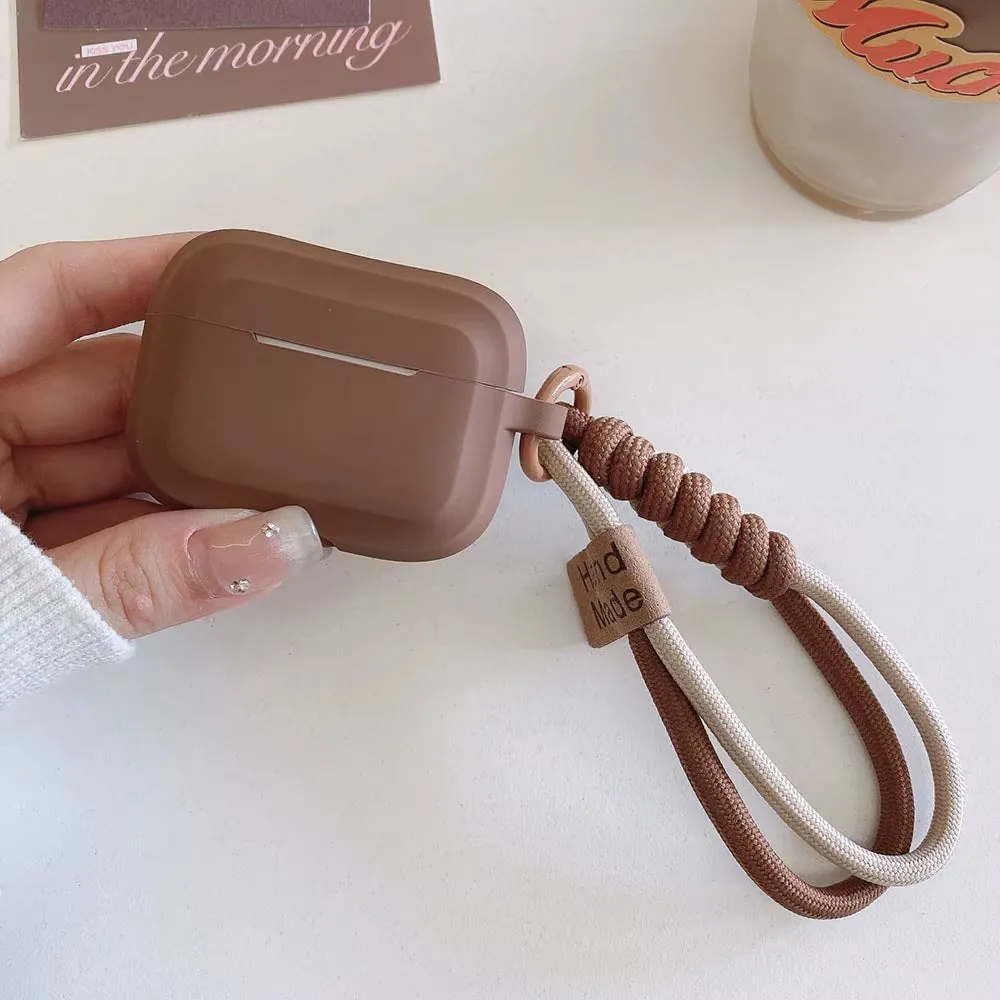 Caramel Silicone AirPods Case with Bracelet Strap Shockproof Protective Cover