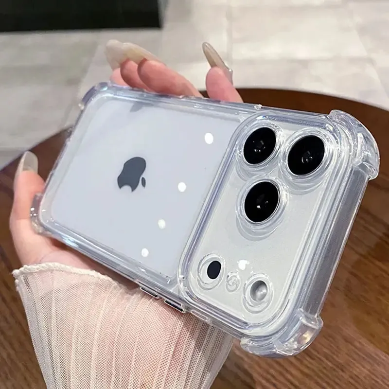Clear Shockproof iPhone Case Transparent Bumper Anti-Scratch Protective Cover