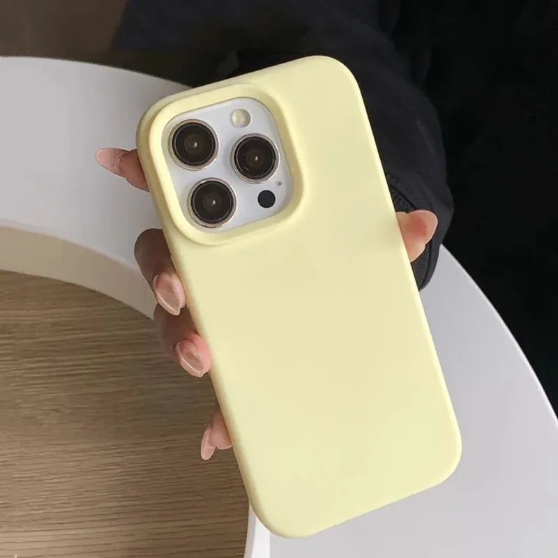 Dopamine Color Silicone iPhone Case Soft Solid Color Shockproof Cover