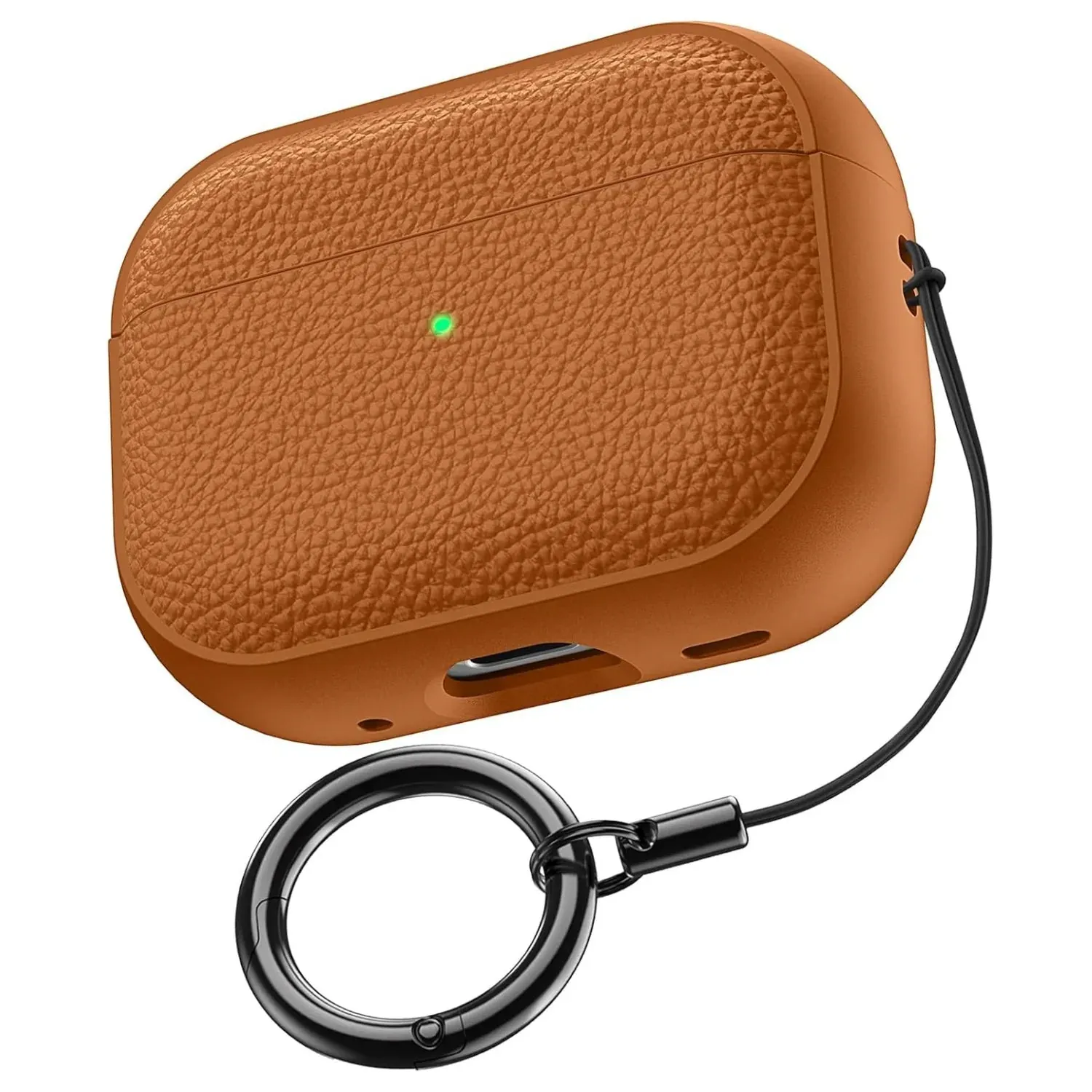 Leather Pattern AirPods Pro Case TPU Protective Cover with Keychain