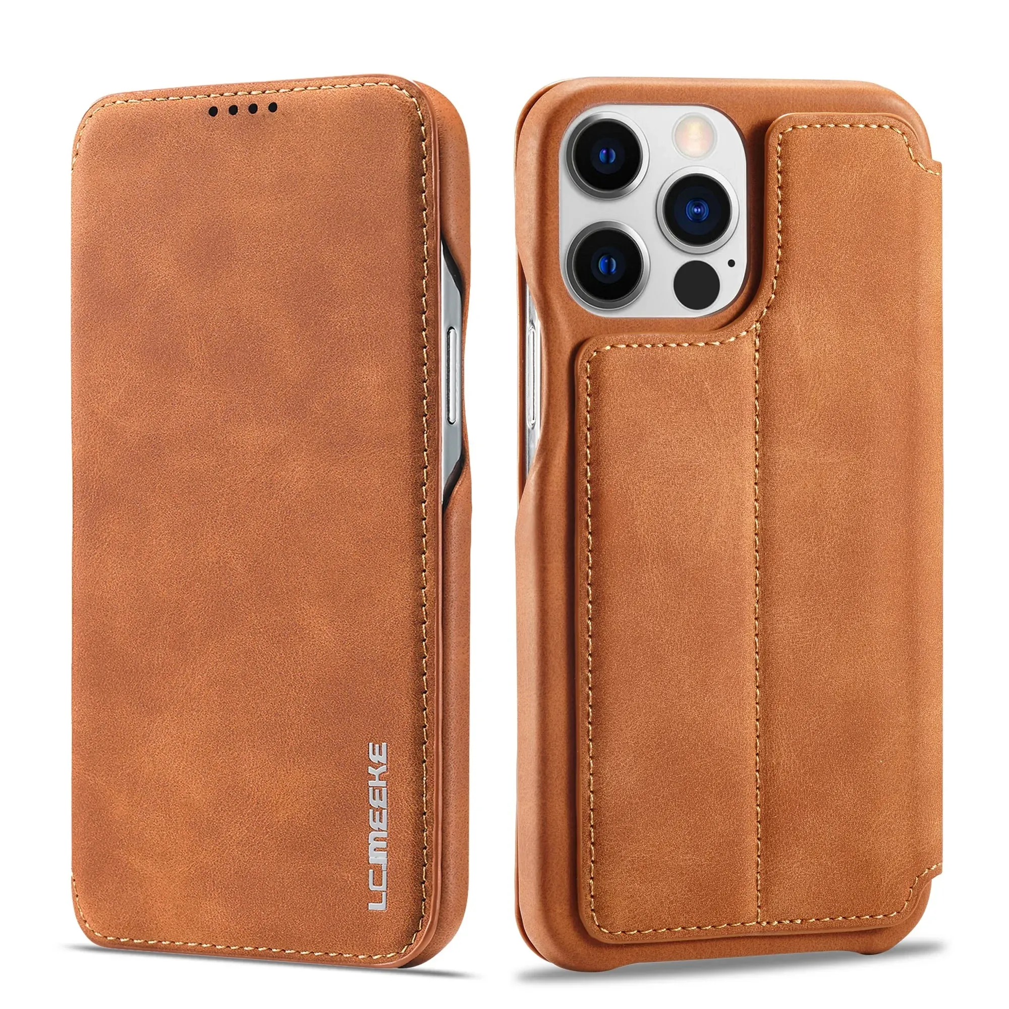 Leather Flip Wallet iPhone Case Card Holder Magnetic Book Cover