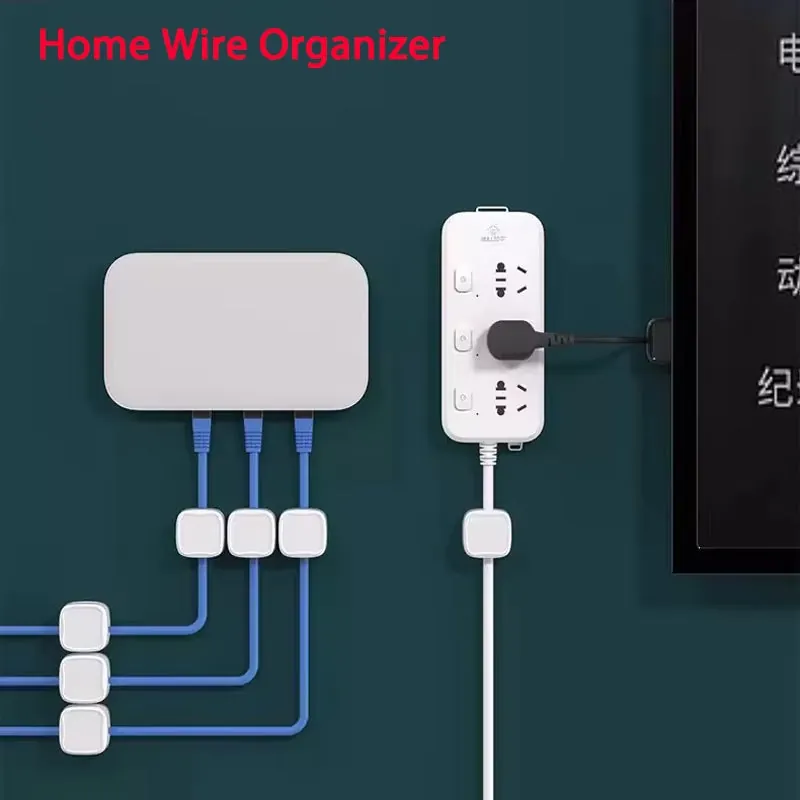 Magnetic Cable Clip Organizer Adhesive Wire Holder Desk Cable Management