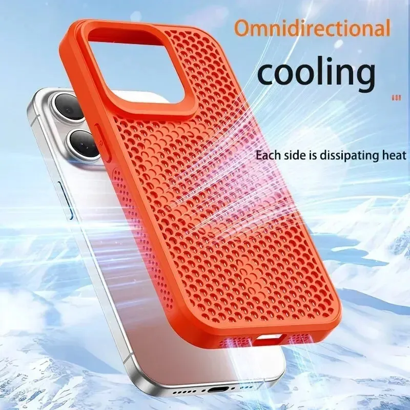 MagSafe Cooling Mesh iPhone Case Heat Dissipation Breathable Shockproof Cover