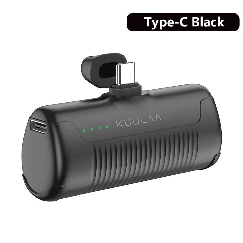 Mini Power Bank 4500mAh Portable Charger Built-in Plug Type-C Lightning
