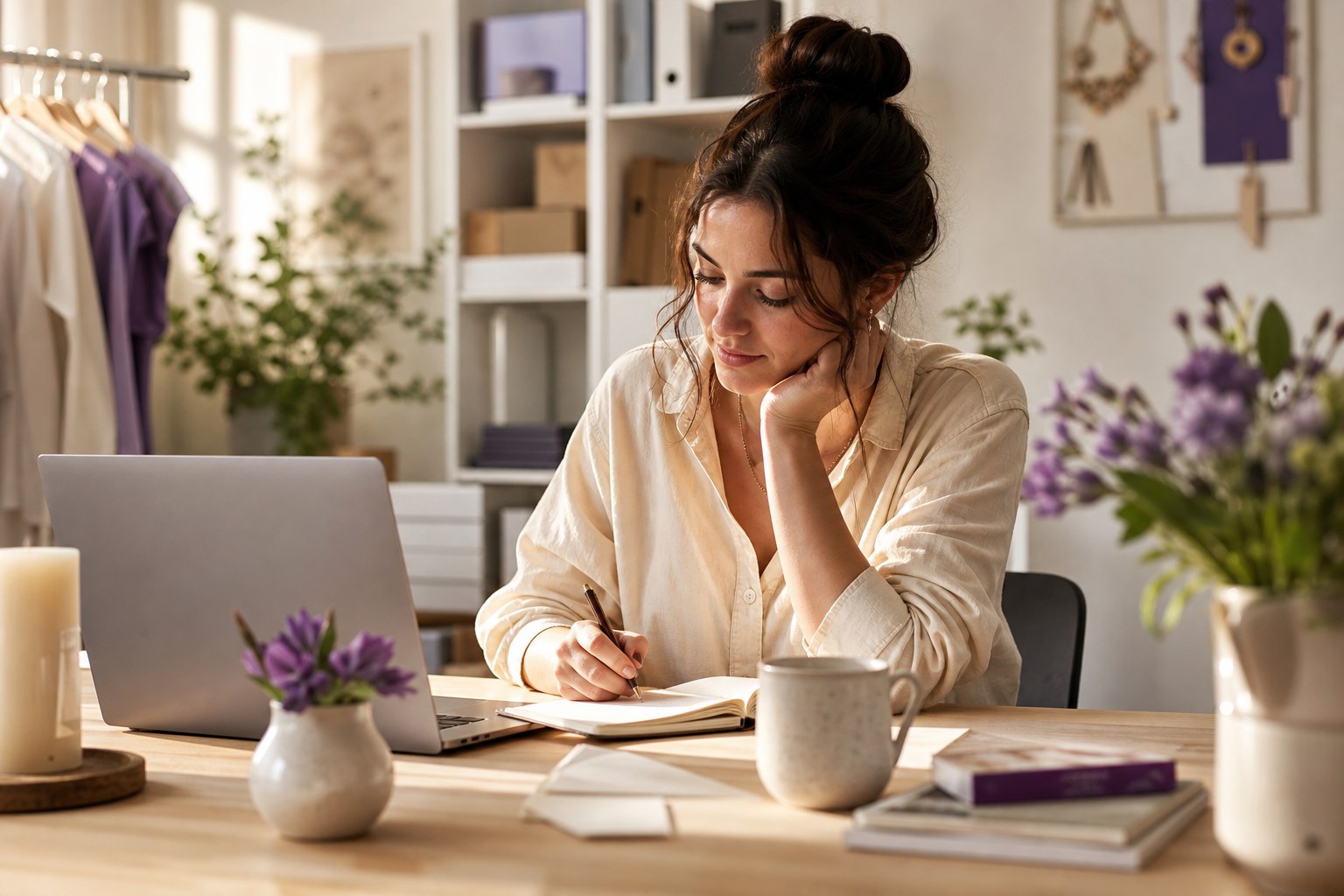 Business owner writing a customer email
