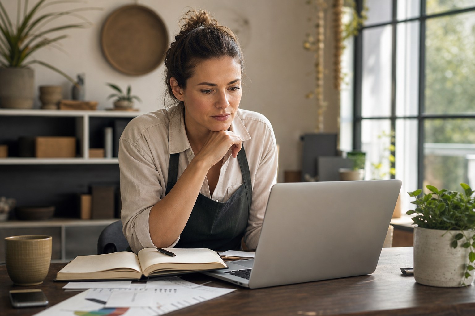 Business owner planning how customers find services online